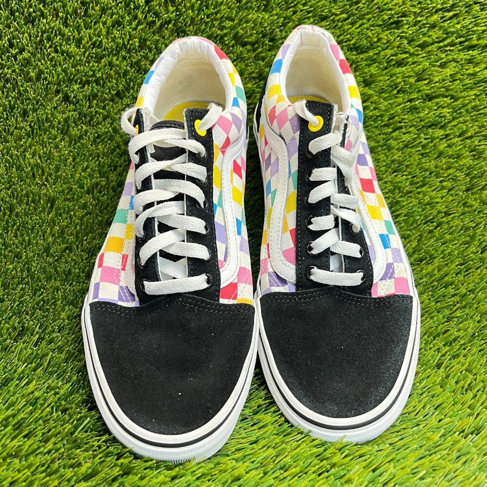 Vans Old Skool Primary Check Mens Size 10.5 Black White Walking Shoes Sneakers - Picture 6 of 11